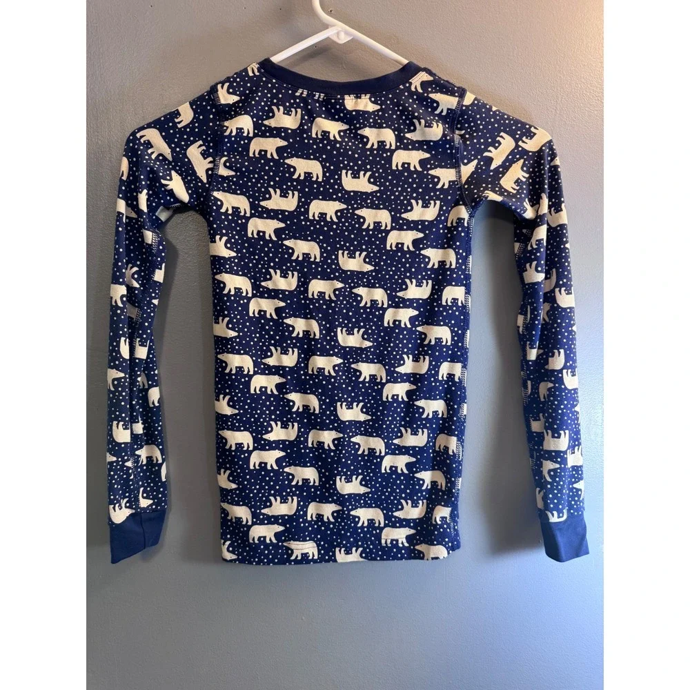 Hanna Andersson Kids Navy Polar Bear Pajama Top Tencel Lyocell Size 130 US 8